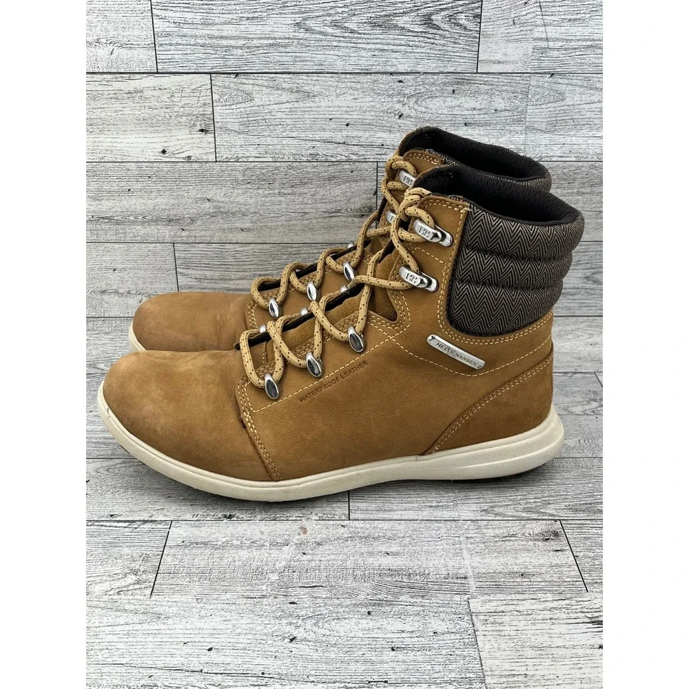 Helly Hansen Women Waterproof Leather Ankle Boots Tan Brown Hiking Sz US 7 EU 38